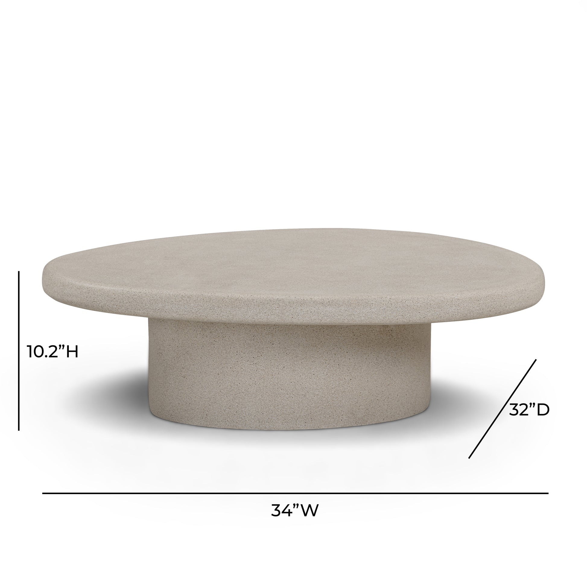 Jade Concrete Indoor/Outdoor Coffee Table (28"-34") - Cream / Large - Image 7