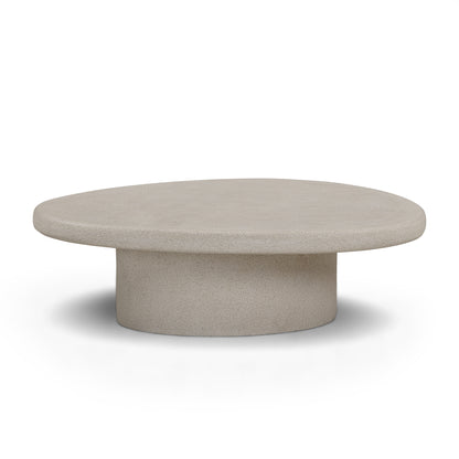 Jade Concrete Indoor/Outdoor Coffee Table (28"-34") - Cream / Large - Image 1