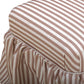 Gertrude Striped Performance Linen Skirted Ottoman - Brown - Image 3