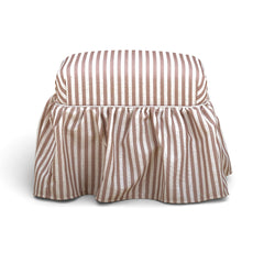 Gertrude Striped Performance Linen Skirted Ottoman