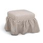 Gertrude Striped Performance Linen Skirted Ottoman - Khaki - Image 2