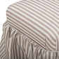 Gertrude Striped Performance Linen Skirted Ottoman - Khaki - Image 3