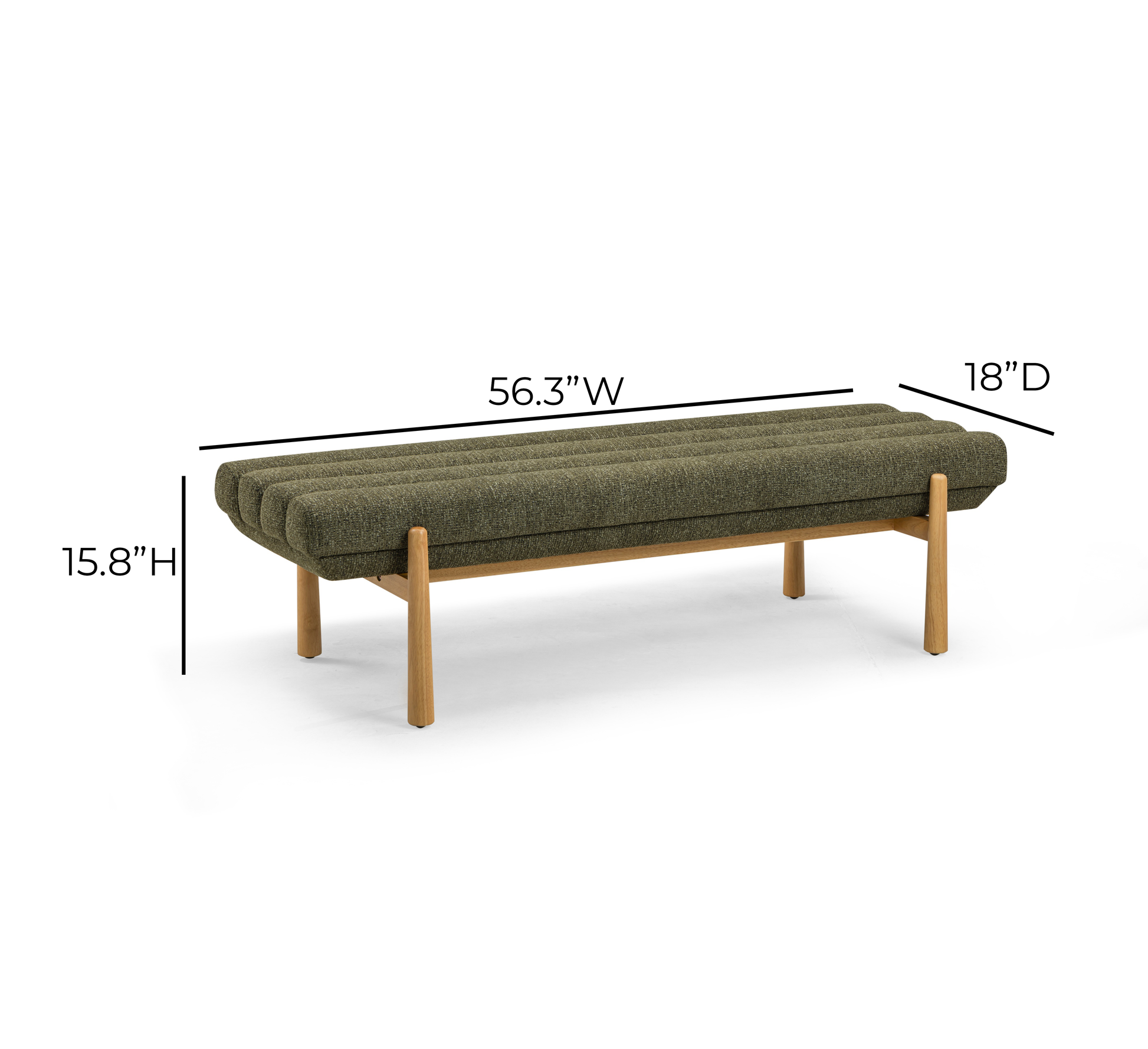 Julianna 56" Textured Performance Fabric Bench - Green - Image 6