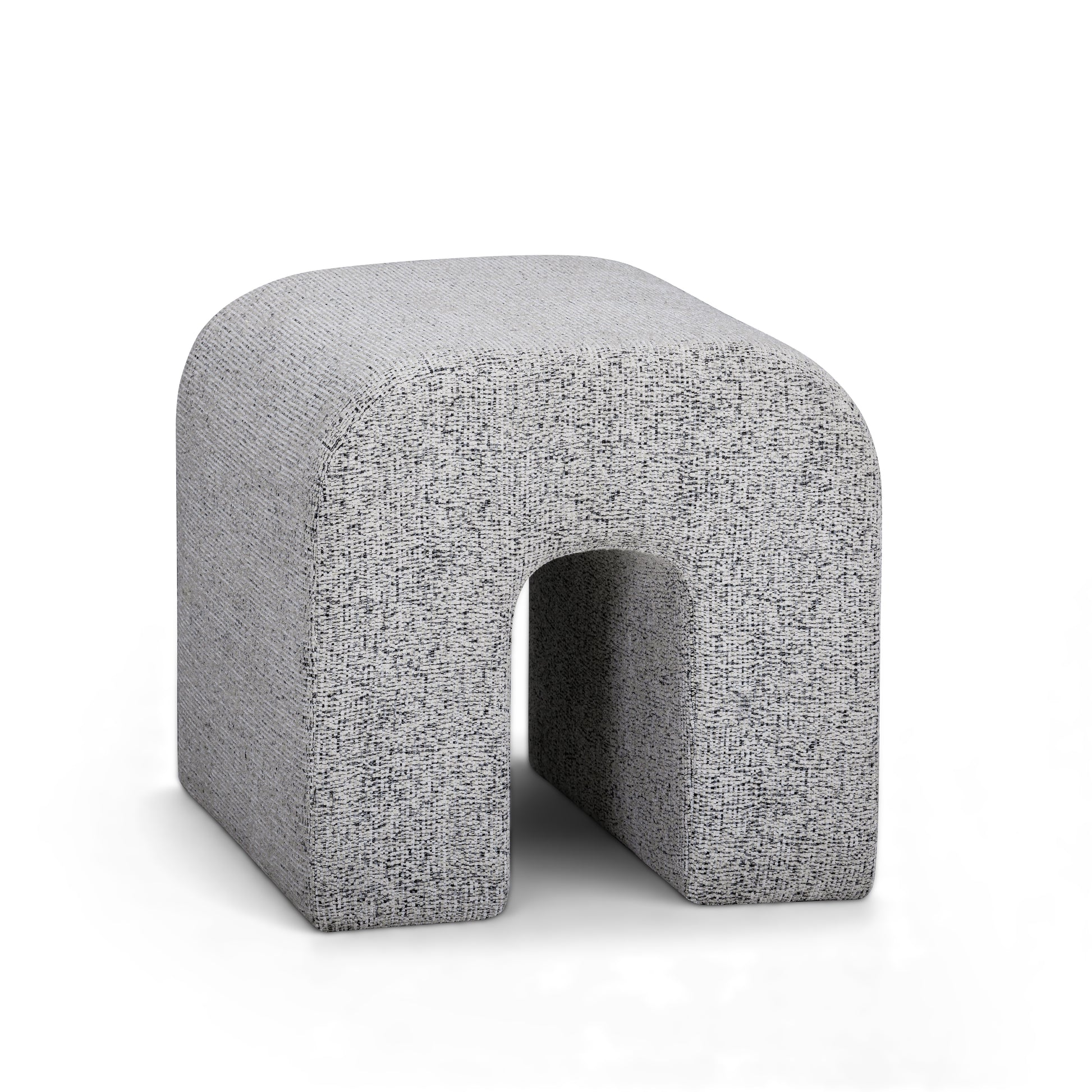 Desi Woven Performance Fabric Ottoman - Black and White - Image 3