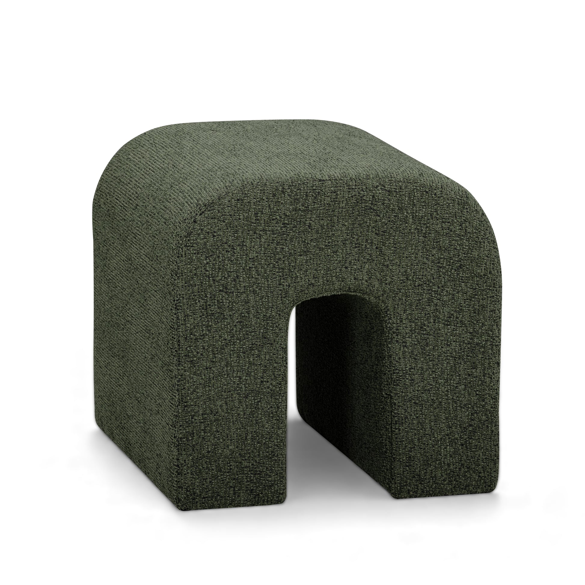 Desi Woven Performance Fabric Ottoman - Green - Image 3