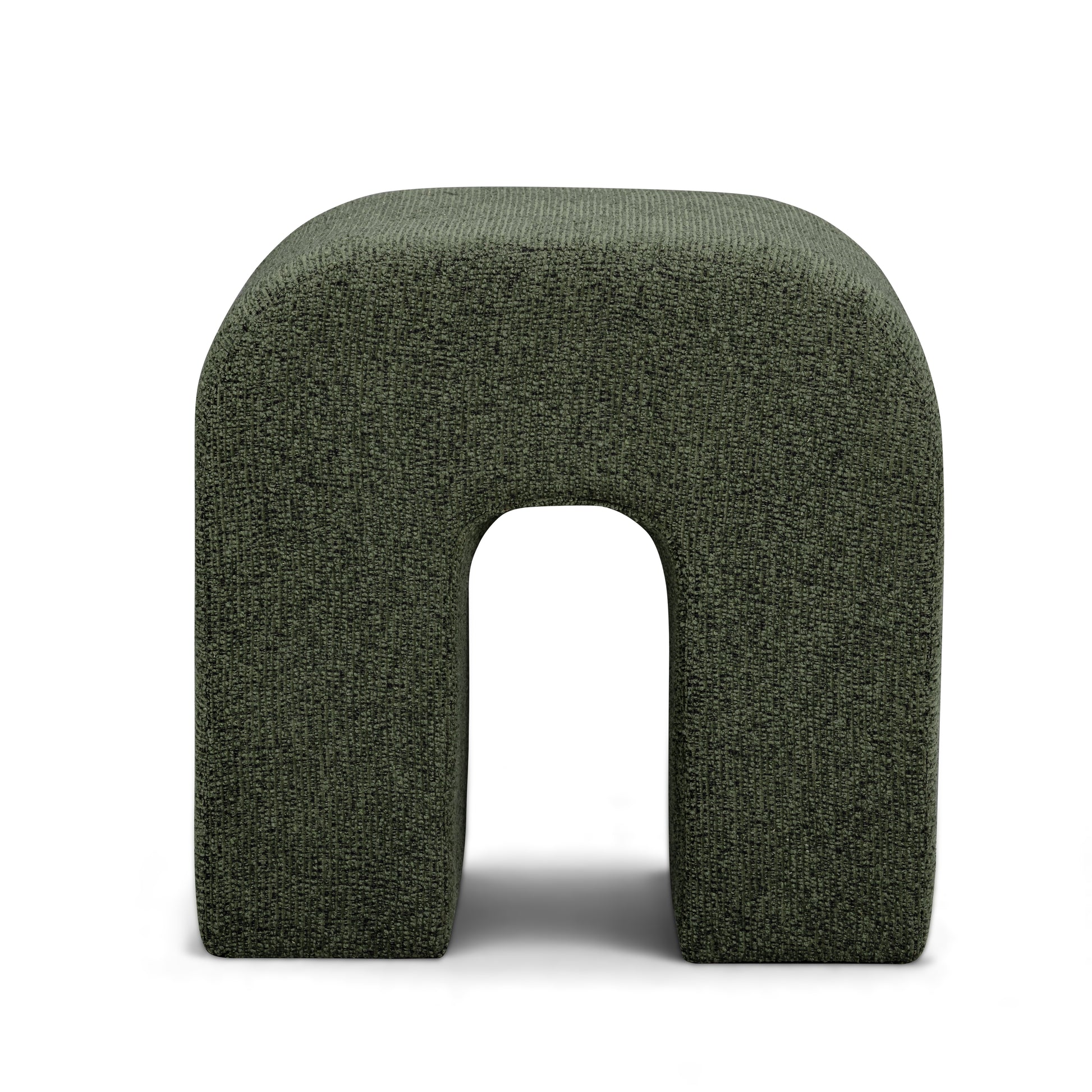 Desi Woven Performance Fabric Ottoman - Green - Image 1