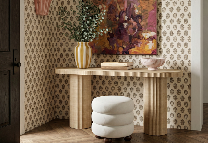 Welcoming entryway design featuring a stylish console table, decorative accents, and practical storage, creating a warm first impression.