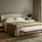 Oodle 56.5" Performance Vegan Mohair Bench - Cream / Walnut - Image 2