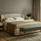 Oodle 56.5" Performance Vegan Mohair Bench - Green / Walnut - Image 2