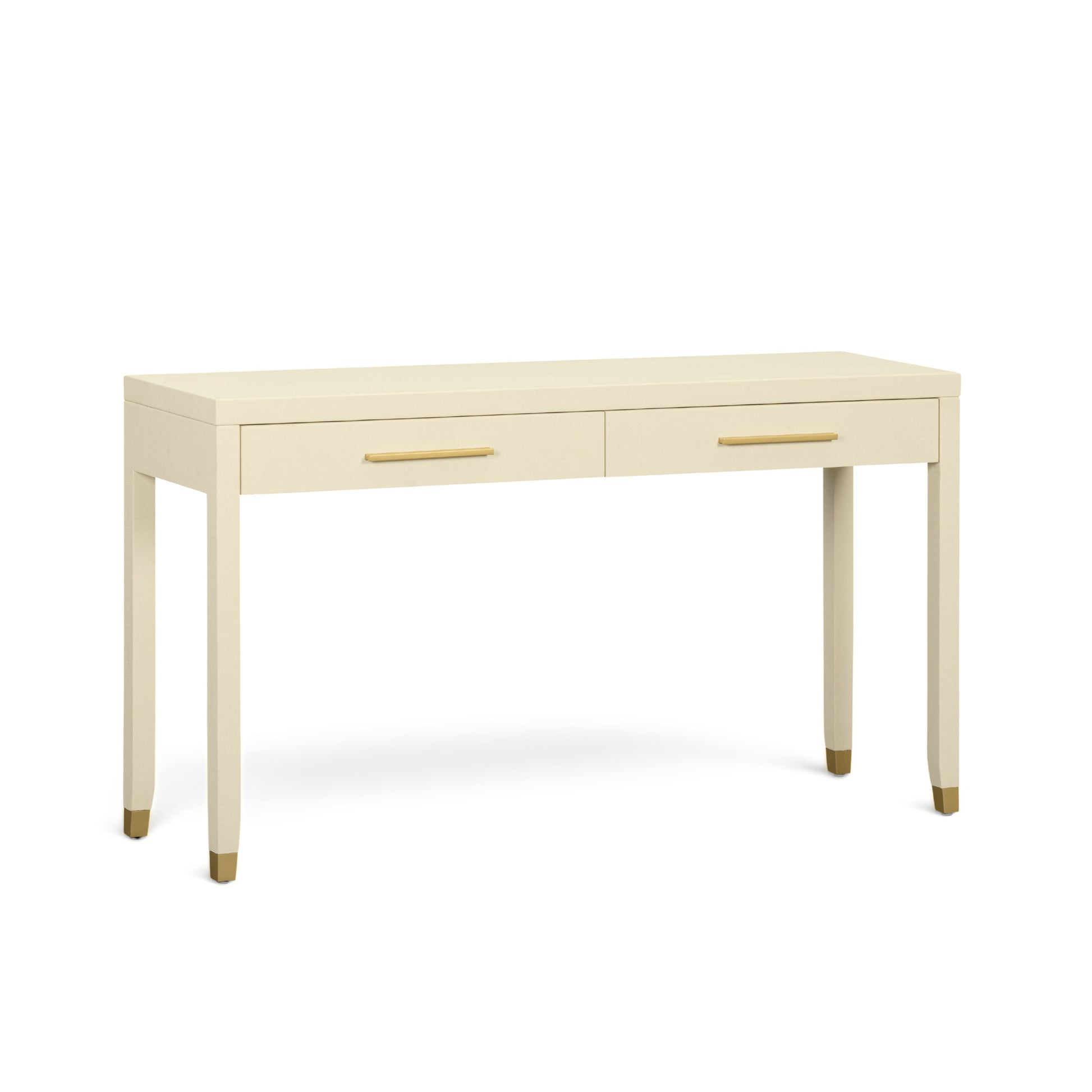 Dani 54" Cream Faux Shagreen 2-Drawer Console Table - Image 3