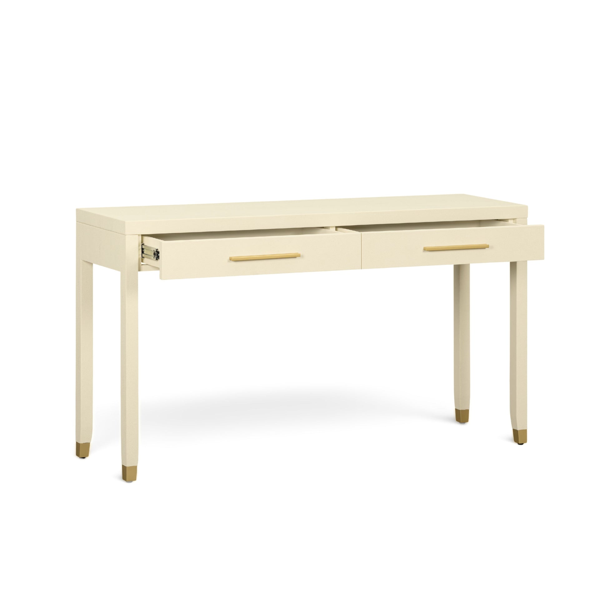 Dani 54" Cream Faux Shagreen 2-Drawer Console Table - Image 4