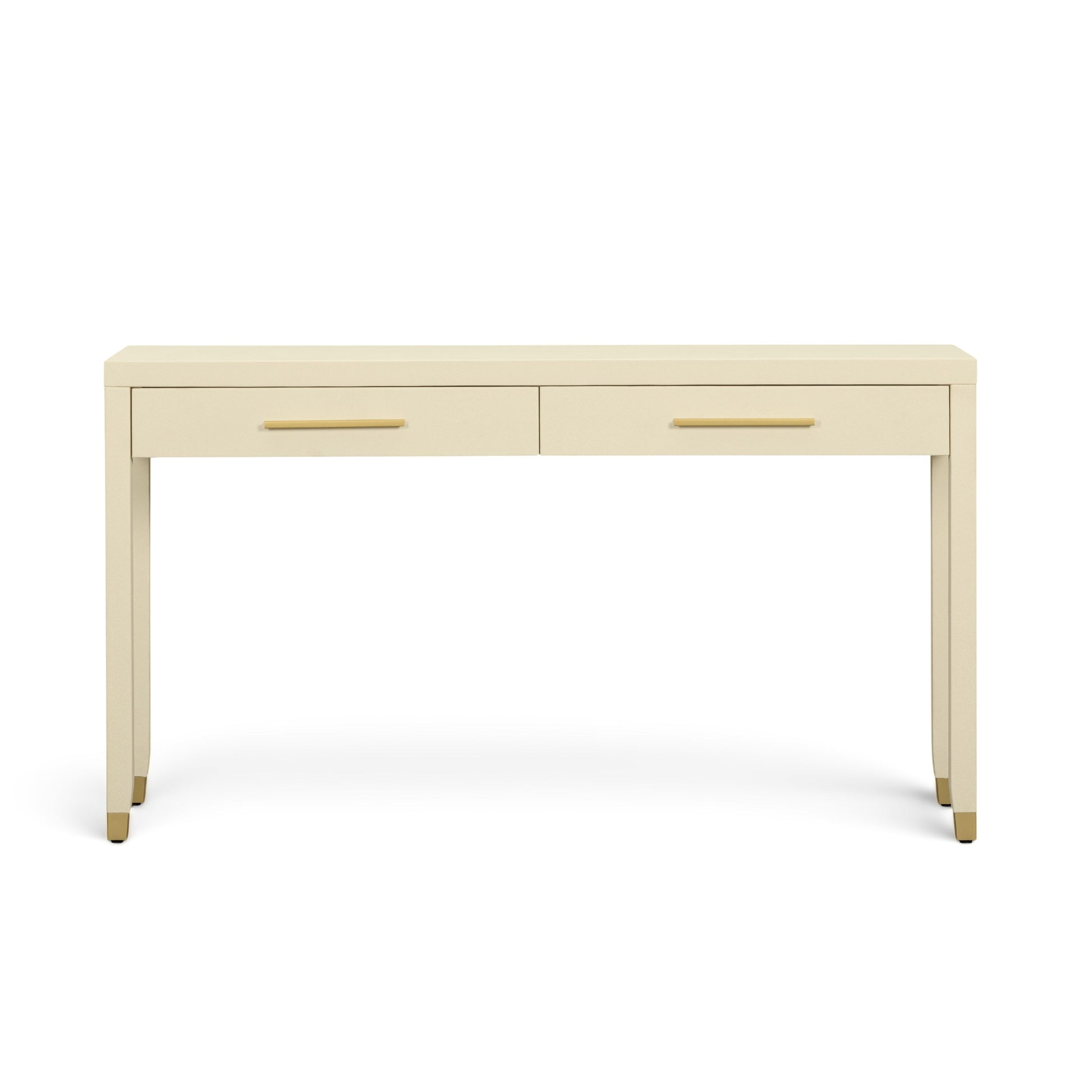 Dani 54" Cream Faux Shagreen 2-Drawer Console Table - Image 1