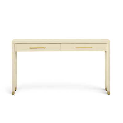 Dani 54" Cream Faux Shagreen 2-Drawer Console Table - Image 1