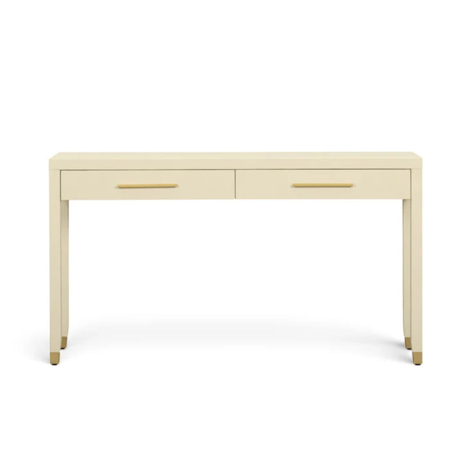 Dani 54" Cream Faux Shagreen 2-Drawer Console Table - Image 1