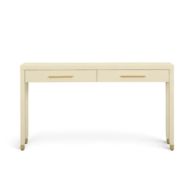 Dani 54" Cream Faux Shagreen 2-Drawer Console Table - Image 1