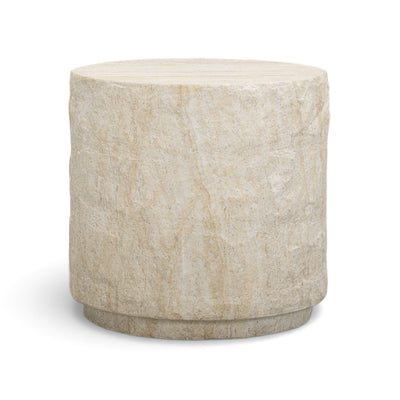 Roxanne Faux Travertine Indoor/Outdoor Concrete Side Table - Image 1