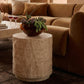 Roxanne Faux Travertine Indoor/Outdoor Concrete Side Table - Image 2