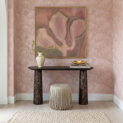 Braya 50" Faux Emperador Marble Console Table - Default Title - Image 1
