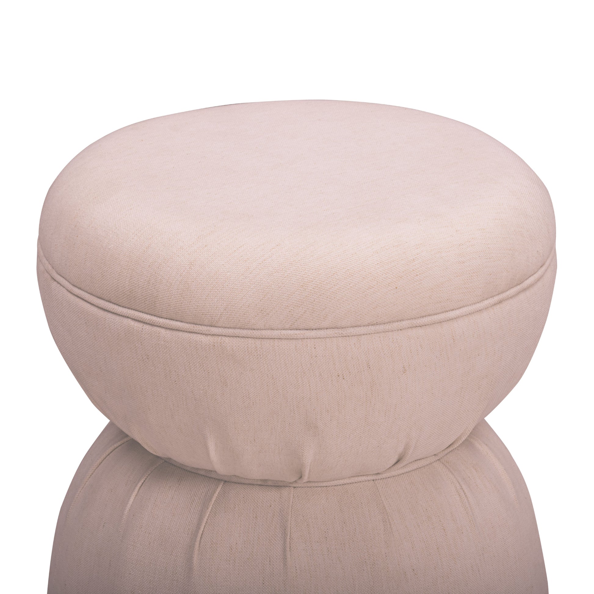 Tomlin Ruched Performance Fabric Game Ottoman - Light Pink - Image 2