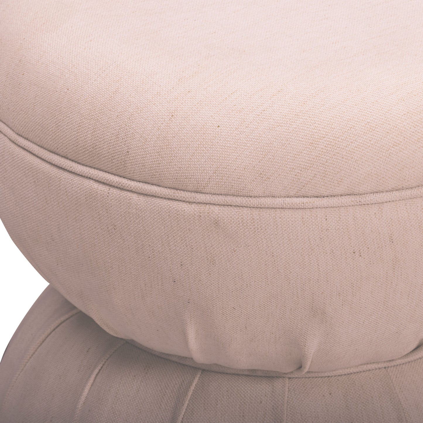 Tomlin Ruched Performance Fabric Game Ottoman - Light Pink - Image 4