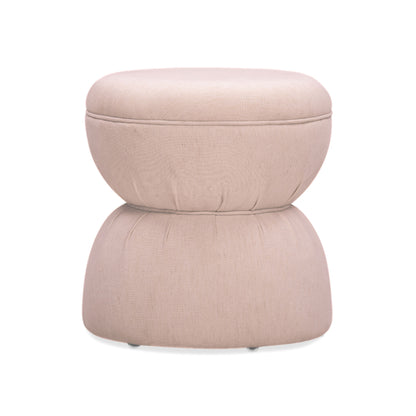 Tomlin Ruched Performance Fabric Game Ottoman - Light Pink - Image 1