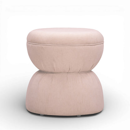Tomlin Ruched Performance Fabric Game Ottoman - Light Pink - Image 1