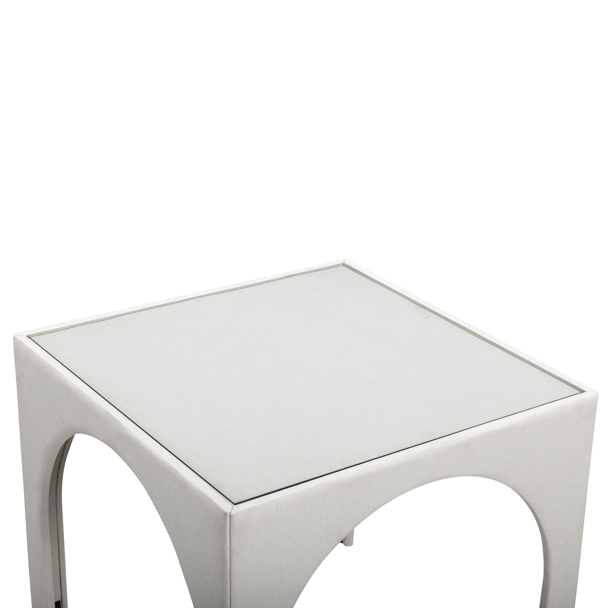 Tomlin Performance Chenille Game Table and Two Ottomans Set - Cream - Image 7