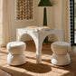 Tomlin Performance Chenille Game Table and Two Ottomans Set - Cream - Image 2