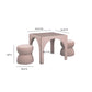 Tomlin Performance Chenille Game Table and Two Ottomans Set - Light Pink - Image 10