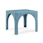 Tomlin Performance Chenille Game Table and Two Ottomans Set - Teal - Image 3