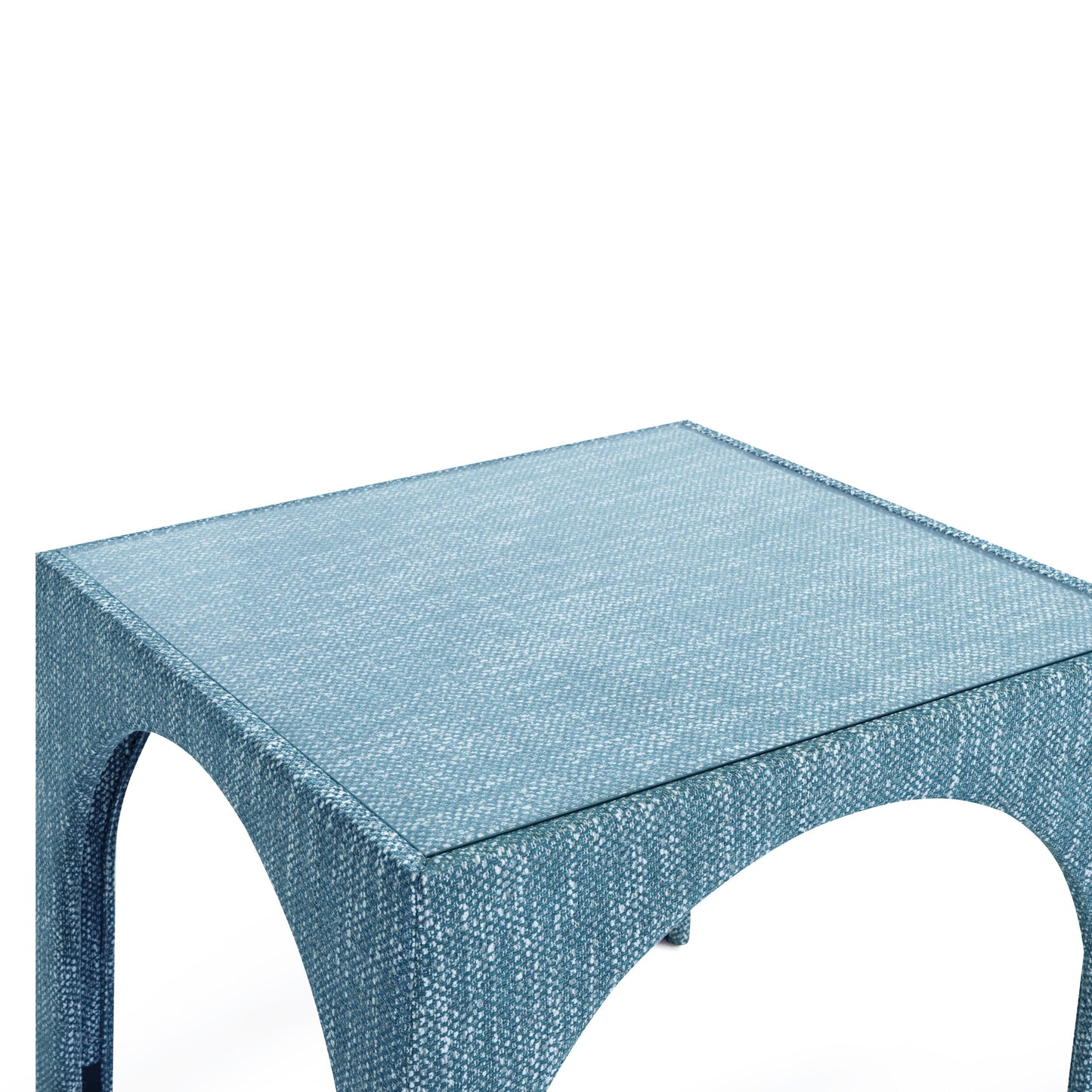 Tomlin Performance Chenille Game Table and Two Ottomans Set - Teal - Image 6