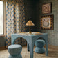 Tomlin Performance Chenille Game Table and Two Ottomans Set - Teal - Image 2