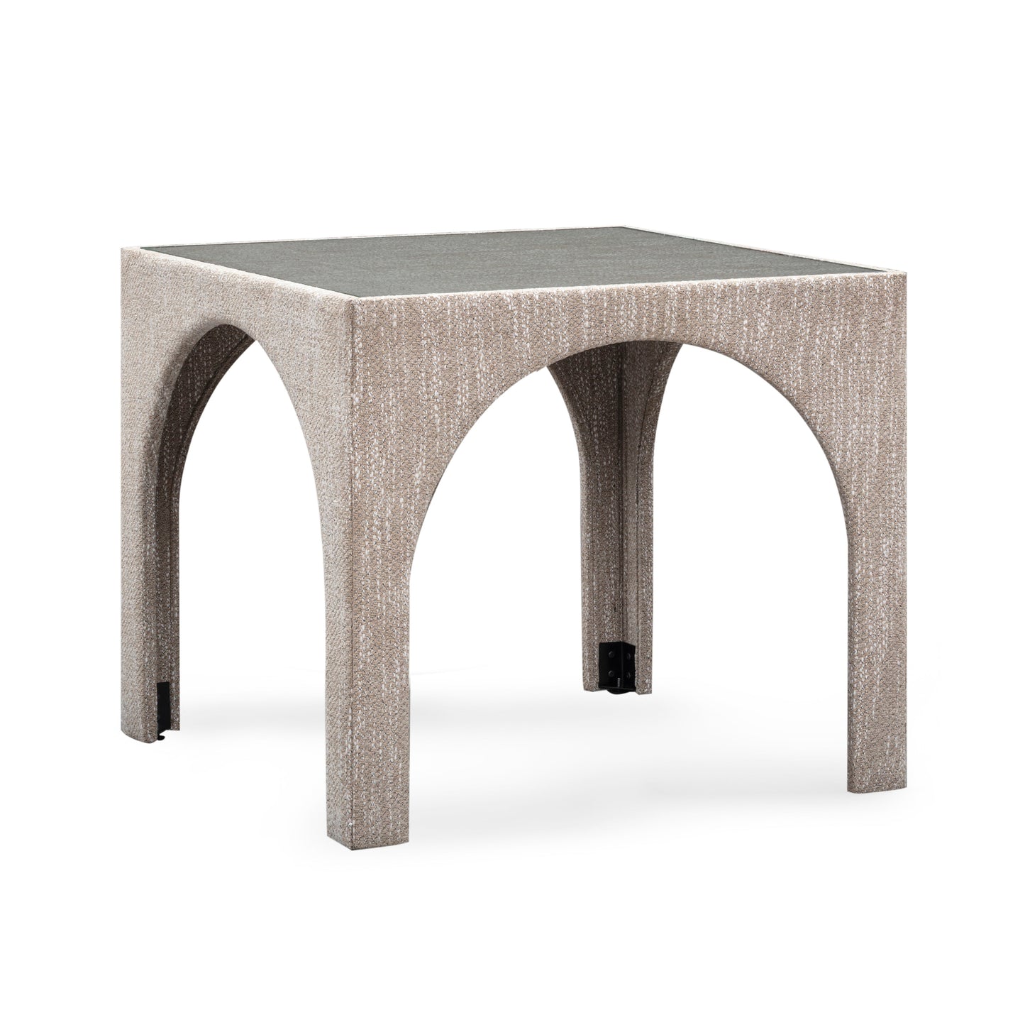 Tomlin Performance Chenille Game Table and Two Ottomans Set - Beige - Image 4