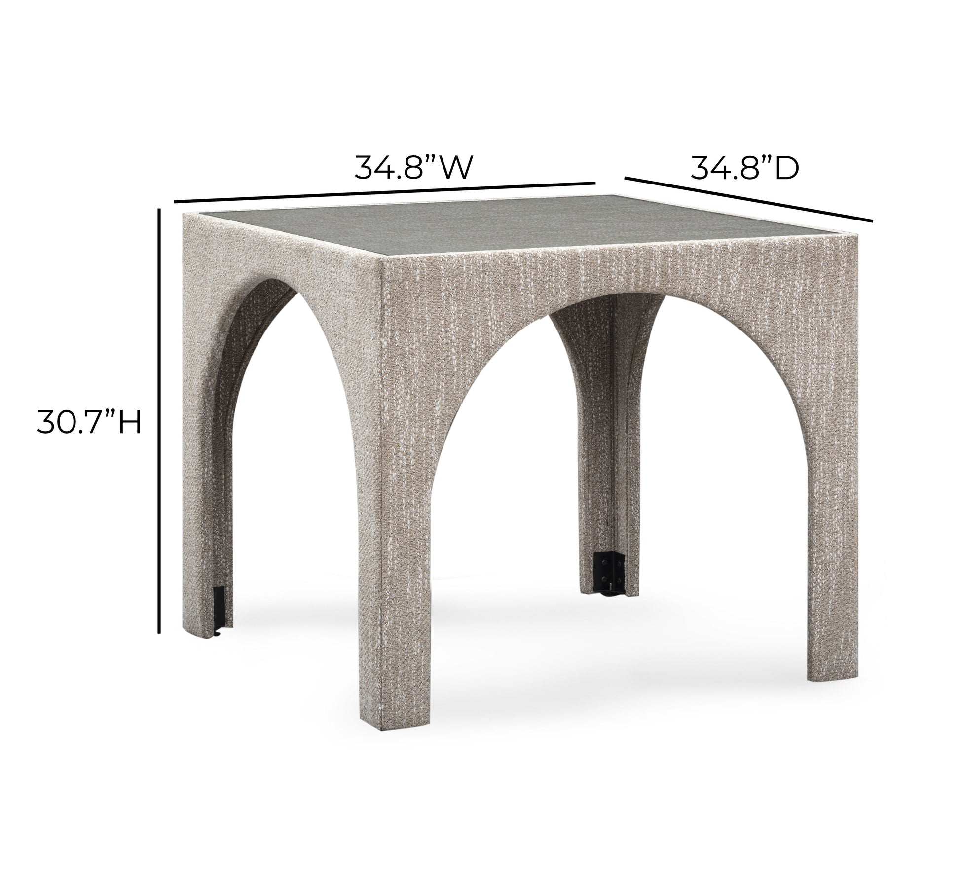 Tomlin Performance Chenille Game Table and Two Ottomans Set - Beige - Image 7