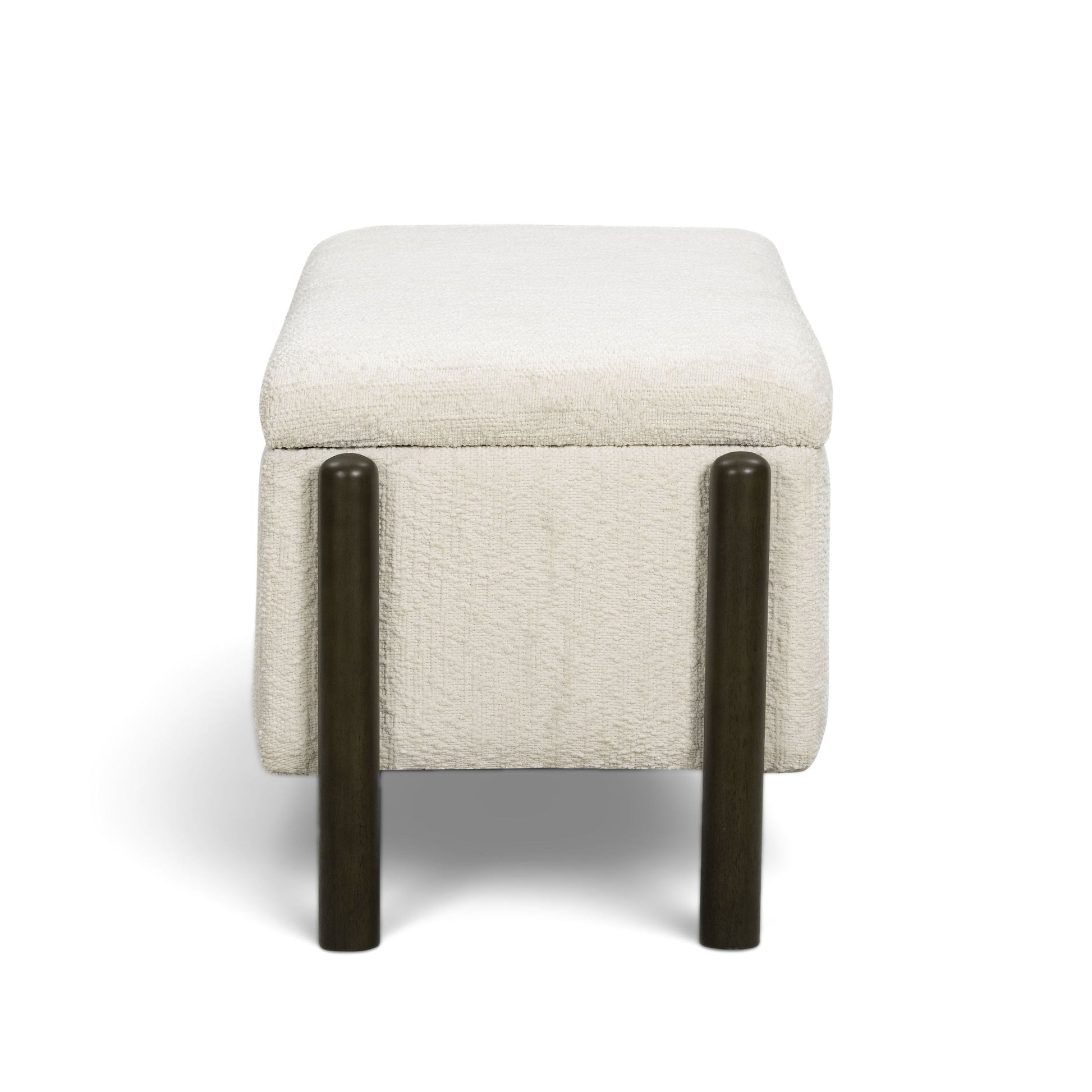 Abby 52" Nubby Fabric Storage Bench - Cream - Image 4