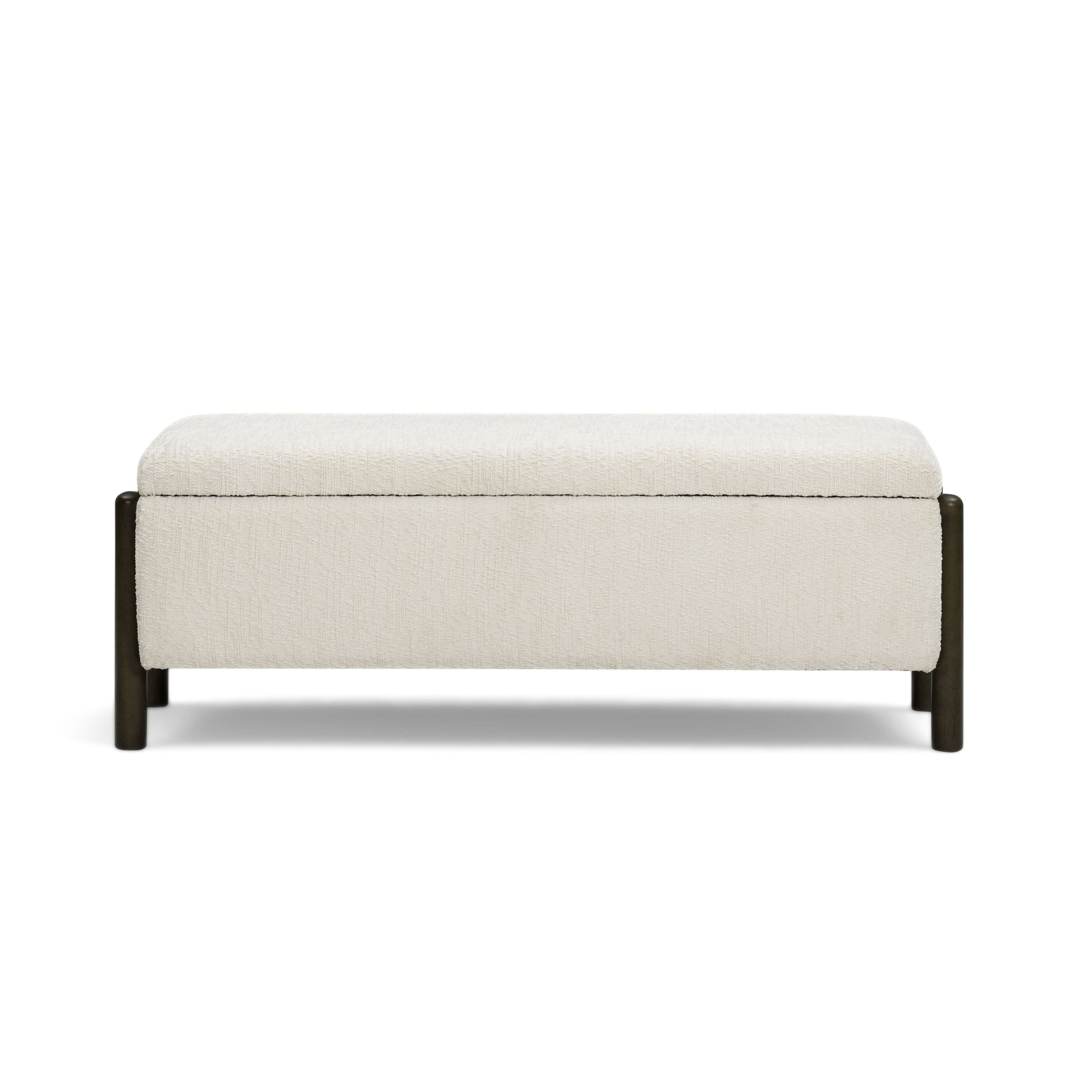 Abby 52" Nubby Fabric Storage Bench - Cream - Image 1