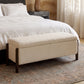 Abby 52" Nubby Fabric Storage Bench - Cream - Image 2
