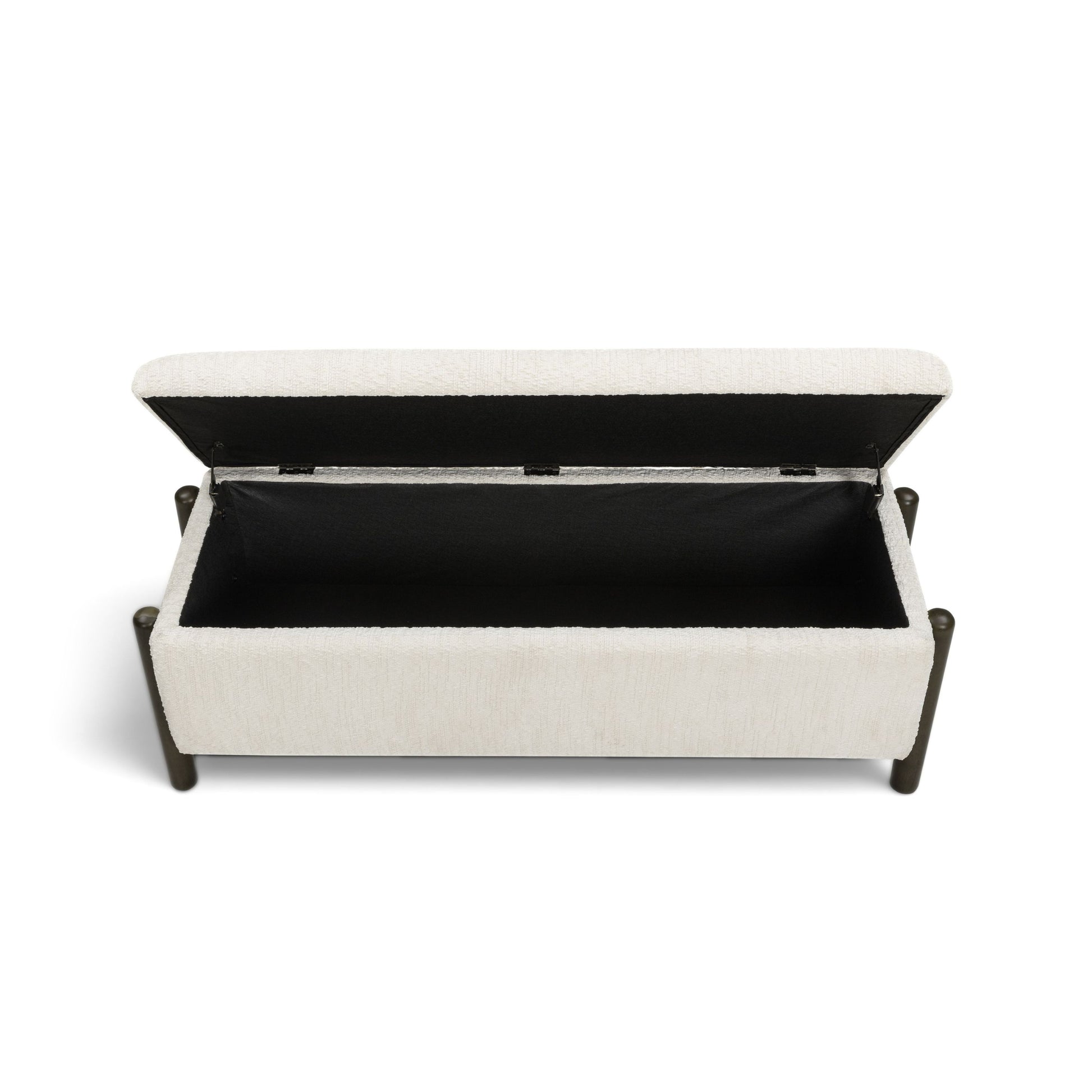 Abby 52" Nubby Fabric Storage Bench - Cream - Image 6