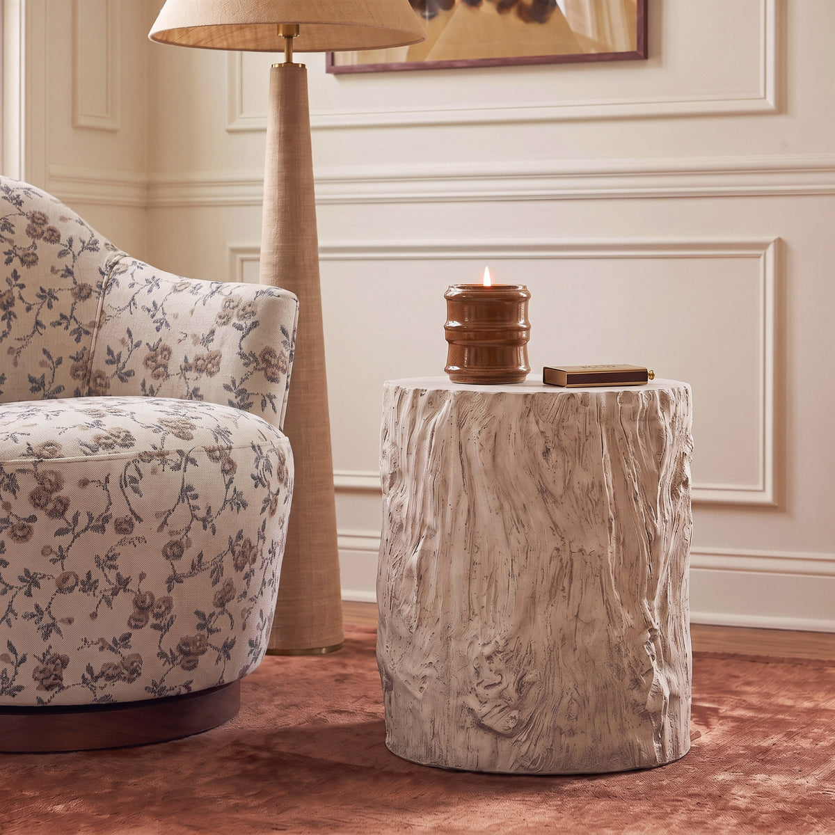 Fawn Driftwood Concrete Indoor/Outdoor Side Table - Image 2