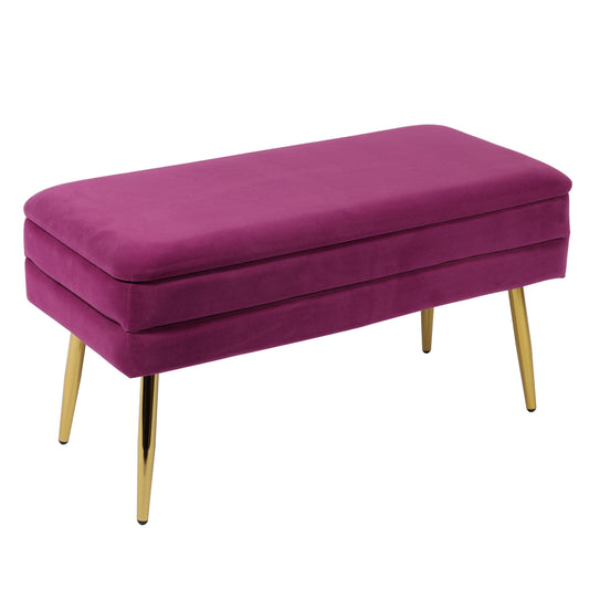 Ziva 31" Velvet Storage Bench - Image 1