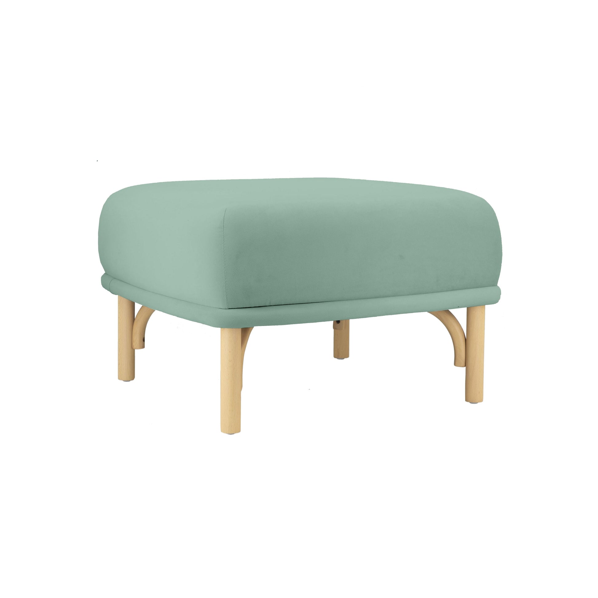 Desiree Performance Velvet Ottoman - Blue - Image 1
