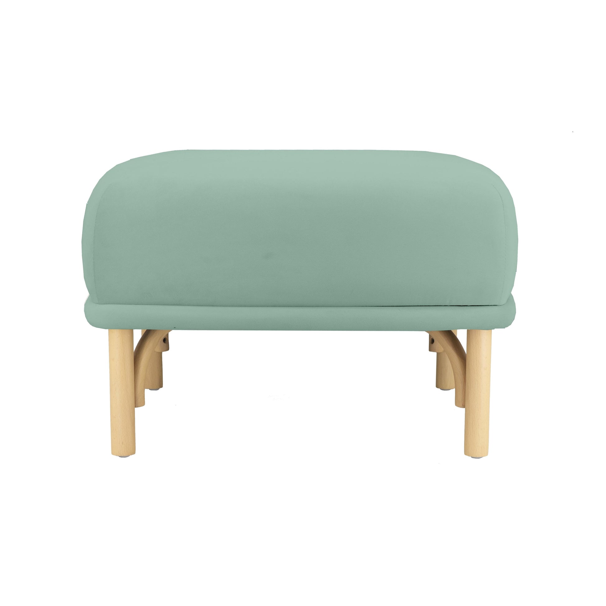 Desiree Performance Velvet Ottoman - Blue - Image 3