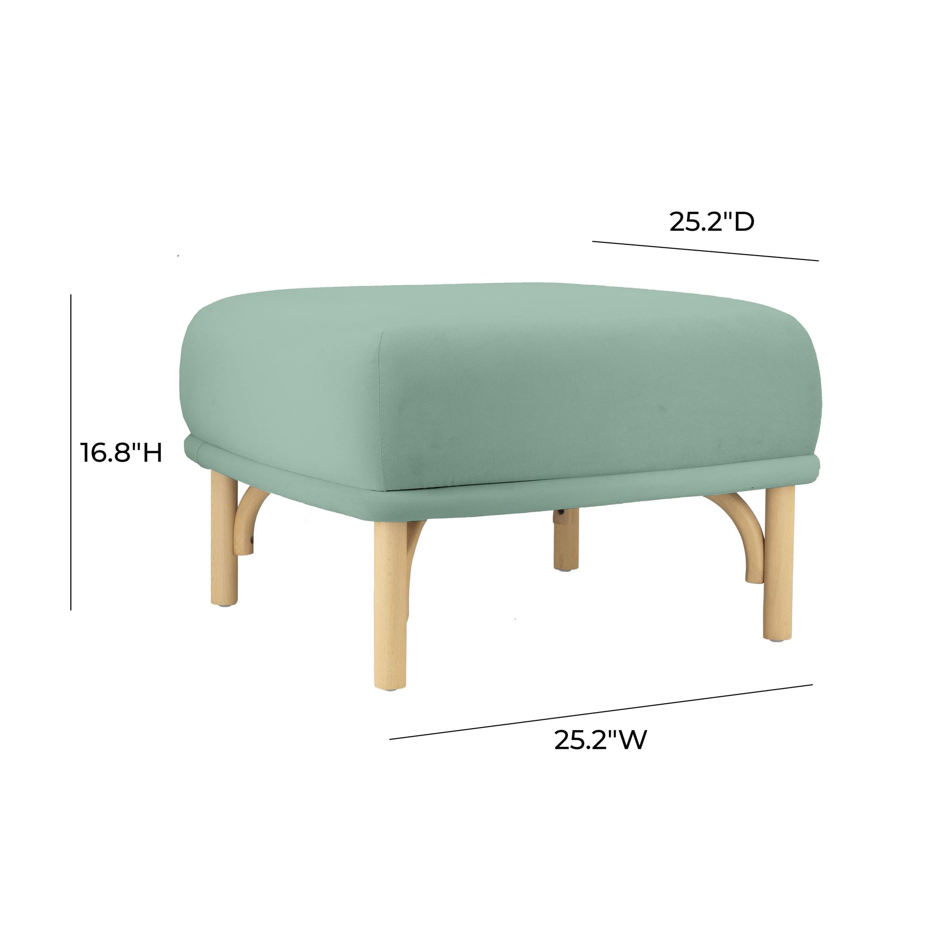 Desiree Performance Velvet Ottoman - Blue - Image 5