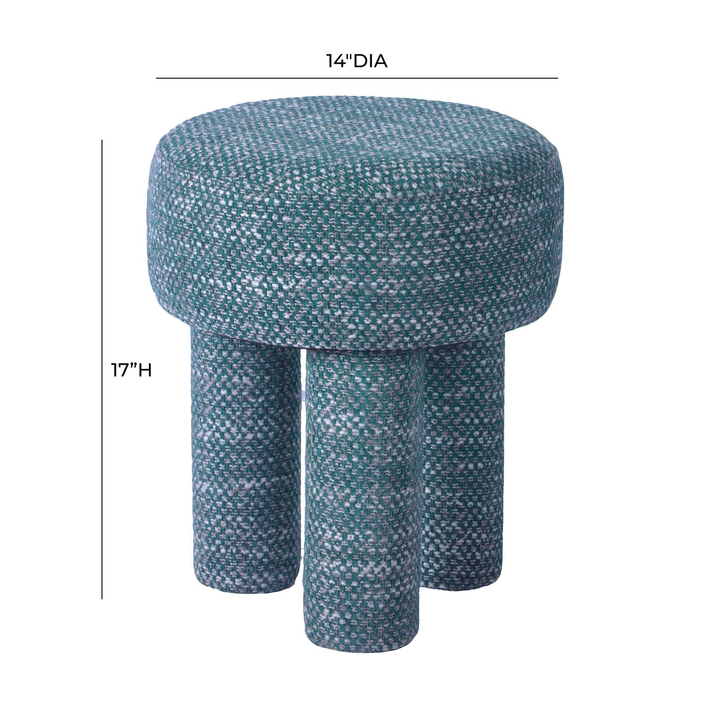 Claire Textured Accent Stool - Teal - Image 7