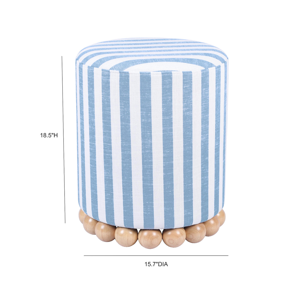 Dex Ottoman - Blue Stripes - Image 7