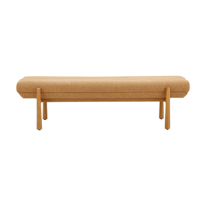 Julianna 56" Textured Performance Fabric Bench - Yellow - Image 1