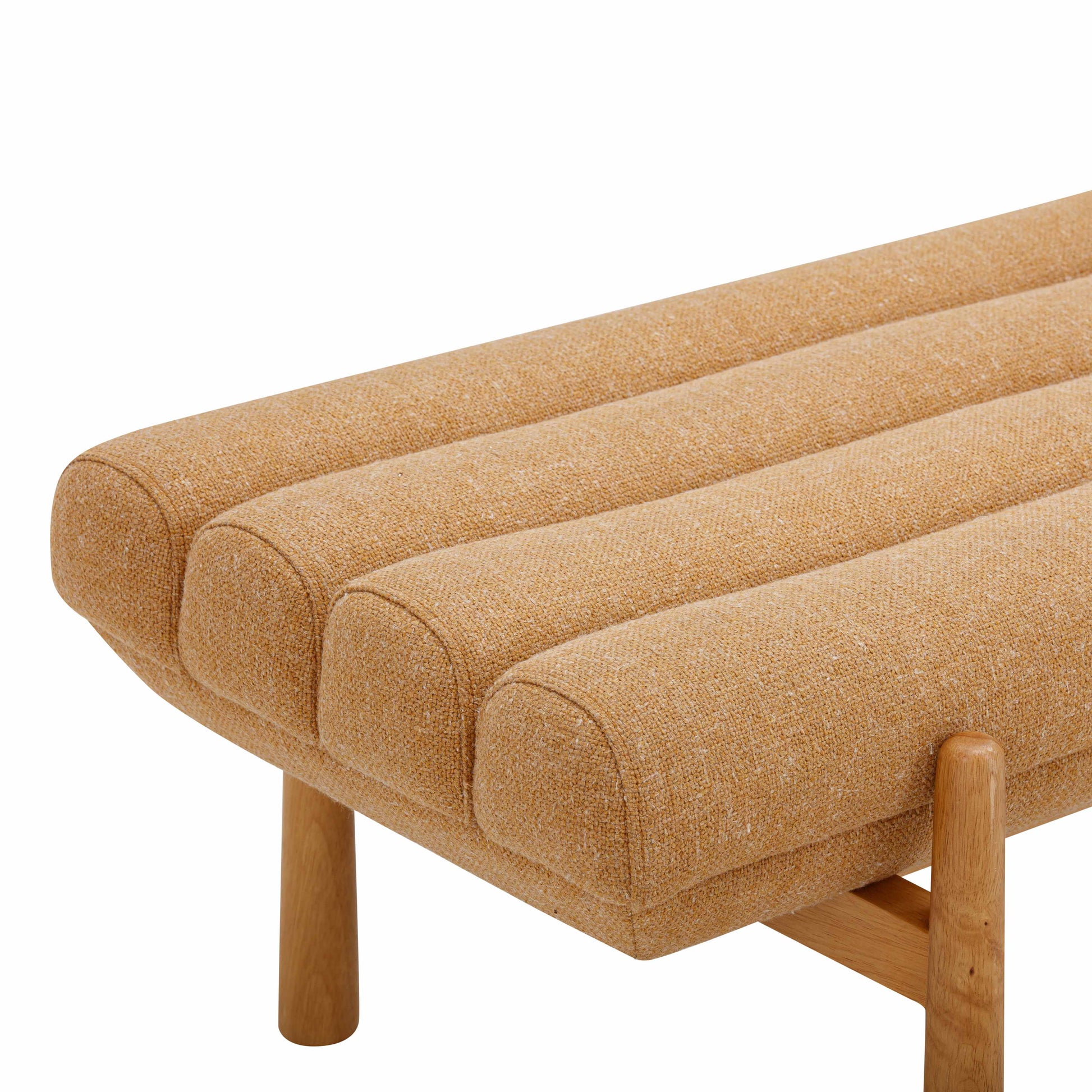Julianna 56" Textured Performance Fabric Bench - Yellow - Image 4