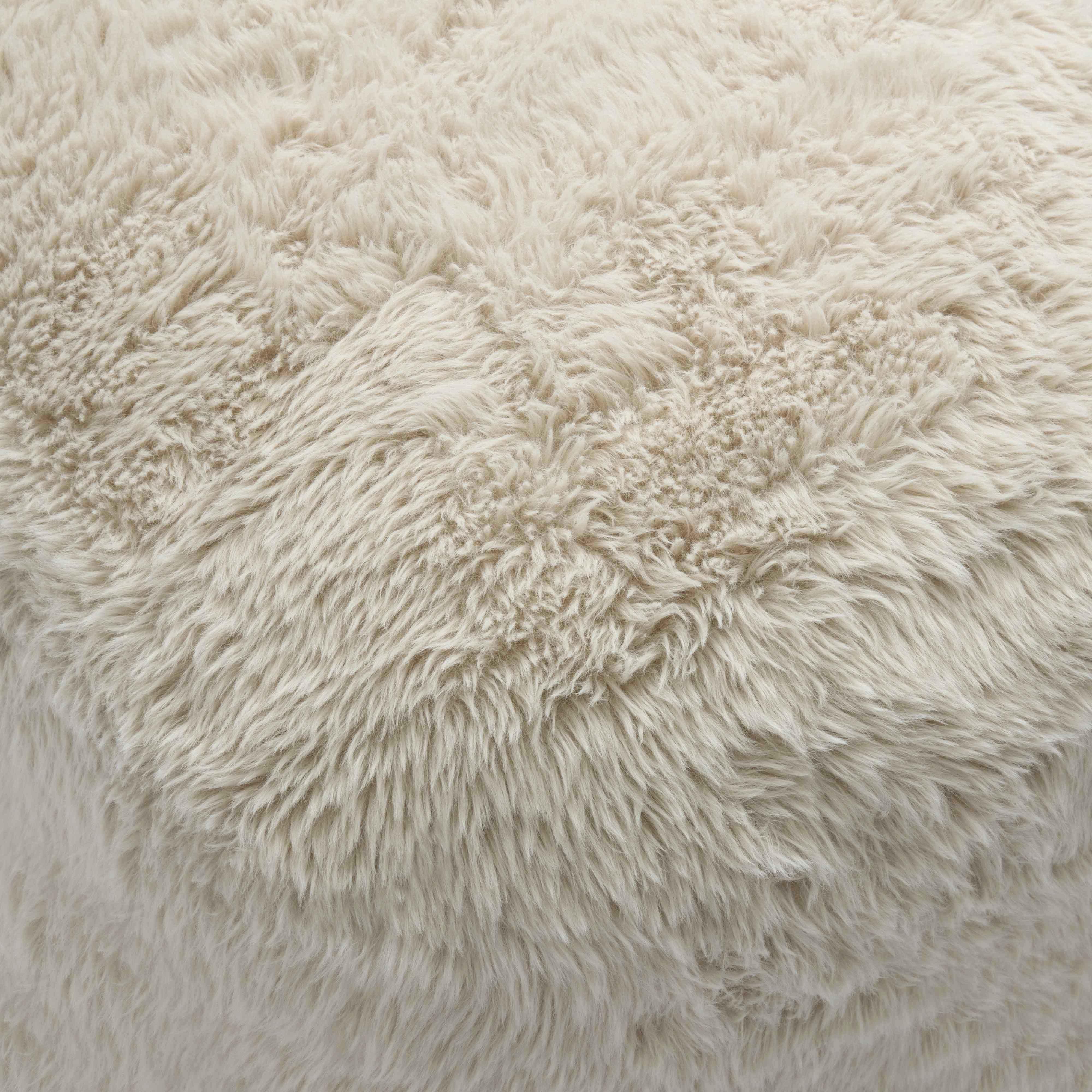 Britt Contract-Grade Vegan Shearling Ottoman | TOV Furniture