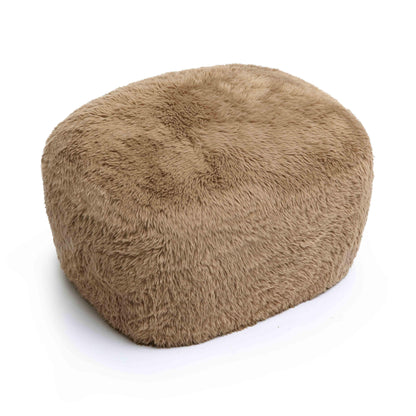Britt Contract-Grade Vegan Shearling Ottoman - Taupe - Image 1
