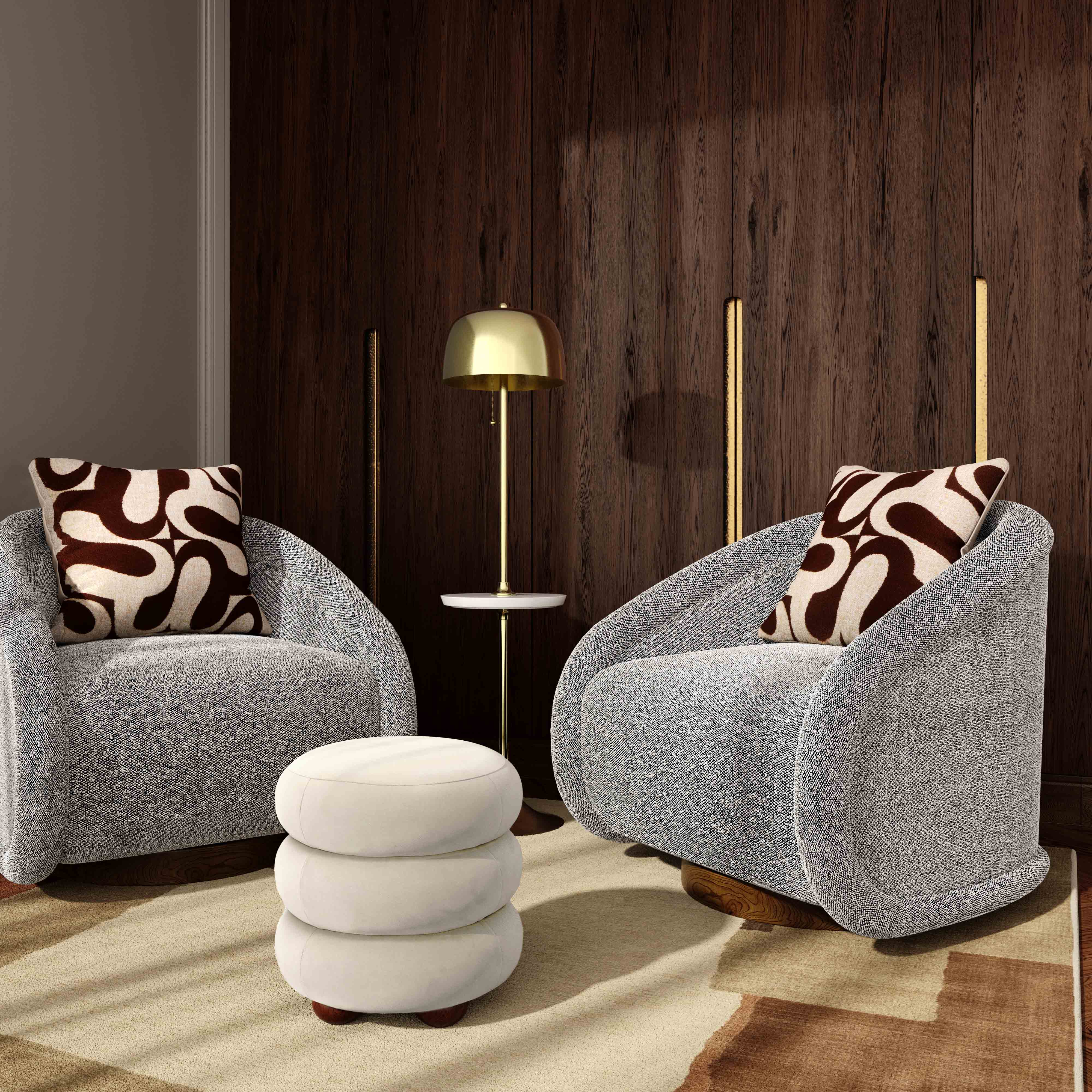 Stefanie Performance Velvet Ottoman | TOV Furniture